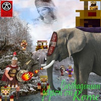 a picture of an elephant with a man on it