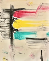 a painting with different colors of paint on it