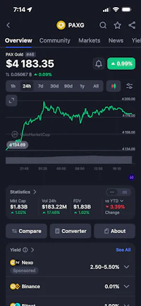 a screenshot of a trading app on an iphone