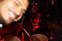 a man playing drums