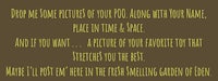 a brown background with a quote that reads, drop your name to your audio in your name