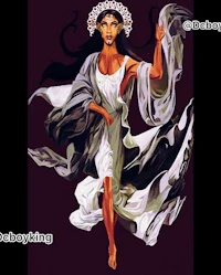 a painting of a woman in a white dress