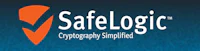 the safelogic logo on a blue background
