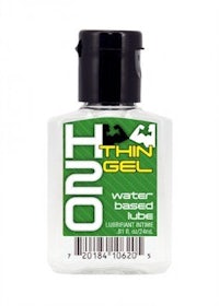 a bottle of h2o thin gel on a white background