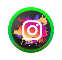 an instagram icon with paint splatters on it