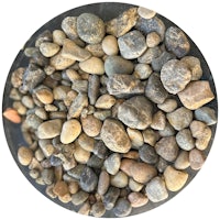 pebbles in a circle on a white background
