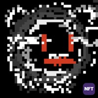 a pixelated image of a cat with red eyes