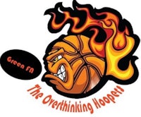 the thinking hoops logo with a basketball ball in flames