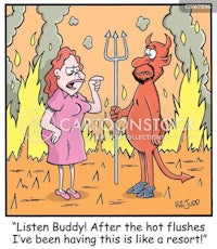 a cartoon of a woman and a devil