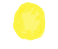 a yellow circle on a black background