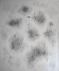 a black and white drawing of clouds on a white background