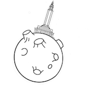 a black and white drawing of a sphere with a star in the middle