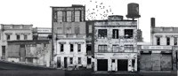 a black and white photo of an old building