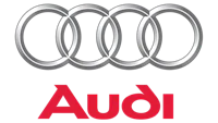 audi logo on a black background