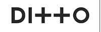 a black and white logo with the word dito
