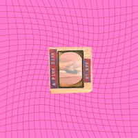 a pink background with a picture on it