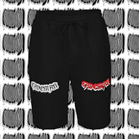 a black and red sweat short with the words'ghosts'on it
