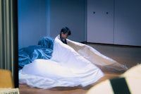 a woman in a white dress