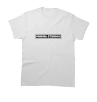 a white t - shirt with the word primma studio on it