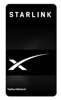 a black and white starlink logo on a black background