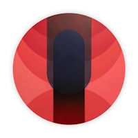 a red circle with a black circle in the middle