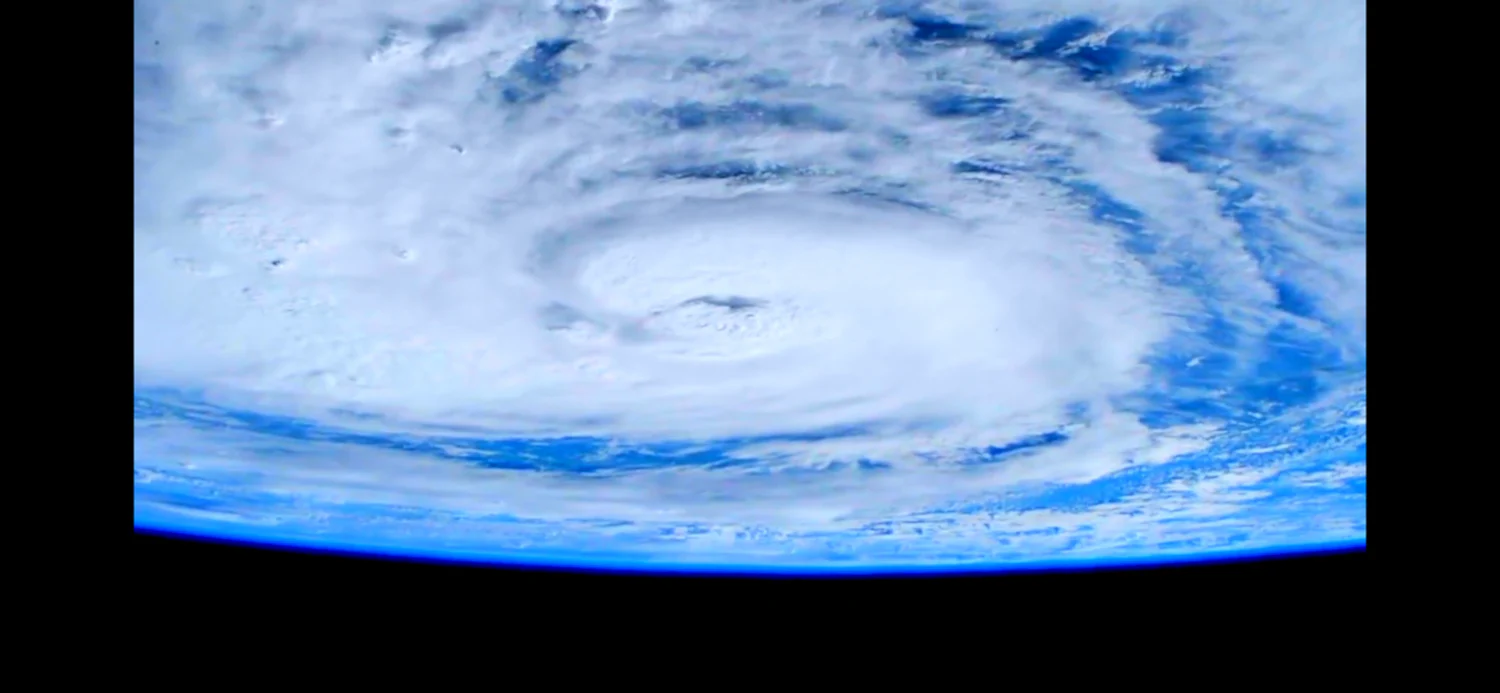 a view of a hurricane from space