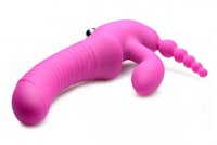 a pink sex toy on a white background