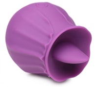a purple plastic ball with a hole in it