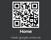 a black screen with a qr code that says home