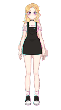 an anime girl in a black dress