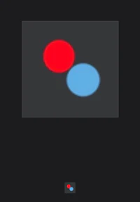 a blue and red circle on a black background