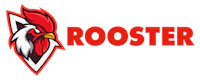 a rooster logo on a white background