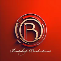 a logo for b-breast productions on a red background