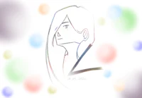 a drawing of a girl with long hair