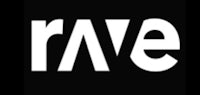 the rave logo on a black background