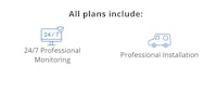 all plans include 24x7 professional installation and monitoring