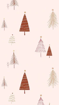 christmas trees on a pink background