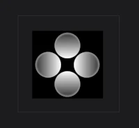 four circles in a square on a black background