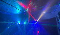 dj lights in a dark room