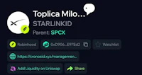 a black screen with the words topicica mio starlinkkid