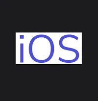 the ios logo on a black background