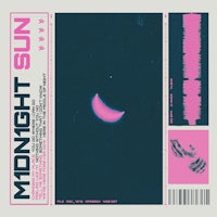 a pink and black poster with the words'sun night'