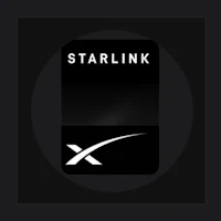 the starlink logo on a black background