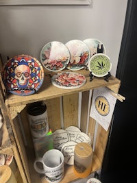 a crate with a lot of different items on it