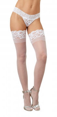 white lace thigh high stockings