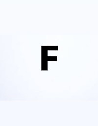 a black letter f on a white background