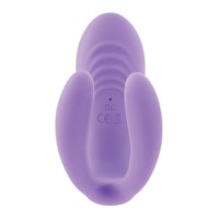 a purple vibrating toy on a white background