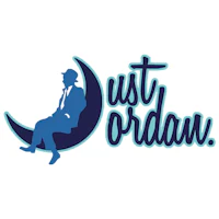 just ordain logo with a man sitting on a moon