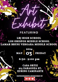 a flyer for the art exhibit at laramie high school