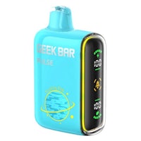 a blue device with the word geekbar on it